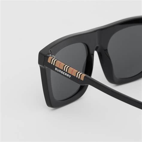 mens burberry icon stripes eyeglasses|Icon Stripe Sunglasses in Black .